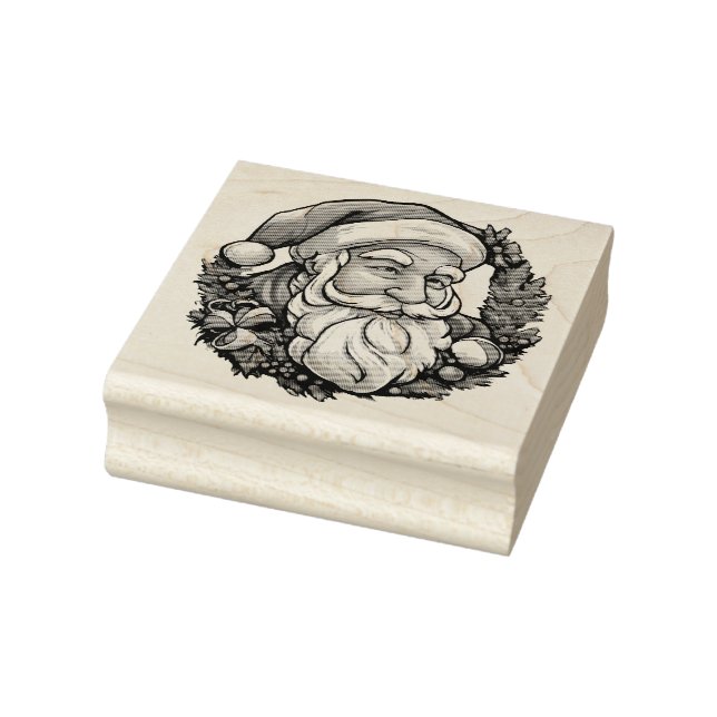 Santa hat with wreath -  rubber stamp (Stamp)