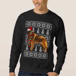 Santa Hat Xmas Belgian Tervuren Ugly Christmas Sweatshirt