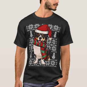 Santa Hat Xmas Cardigan Welsh Corgi Ugly Christmas T-Shirt