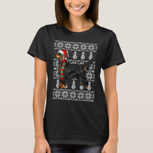 Santa Hat Xmas Gordon Setter Ugly Christmas T-Shirt