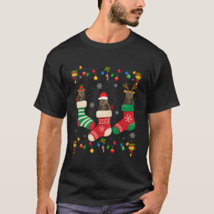 Santa Hat Xmas Light Funny Three Bear In Christmas T-Shirt