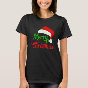 Santa Hat Xmas Lights Merry Christmas Family Party T-Shirt