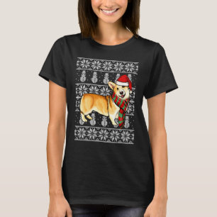 Santa Hat Xmas Pembroke Welsh Corgi Ugly Christmas T-Shirt