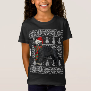 Santa Hat Xmas Portuguese Water Dog Ugly Christmas T-Shirt