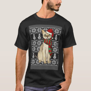 Santa Hat Xmas Singapura Cat Ugly Christmas T-Shirt