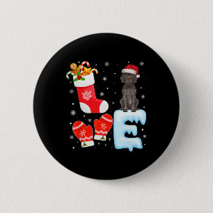 Santa Hat Xmas Stocking German Shorthaired Pointer 6 Cm Round Badge