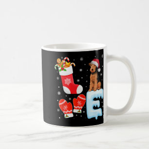 Santa Hat Xmas Stocking Holiday Airedale Terrier D Coffee Mug