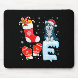 Santa Hat Xmas Stocking Holiday Alaskan Klee Kai D Mouse Mat