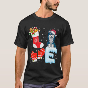 Santa Hat Xmas Stocking Holiday Alaskan Klee Kai D T-Shirt
