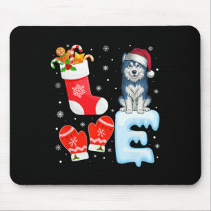 Santa Hat Xmas Stocking Holiday Alaskan Malamute D Mouse Mat
