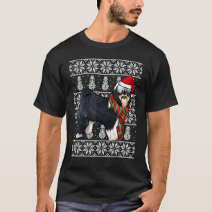 Santa Hat Xmas Tibetan Terrier Ugly Christmas T-Shirt