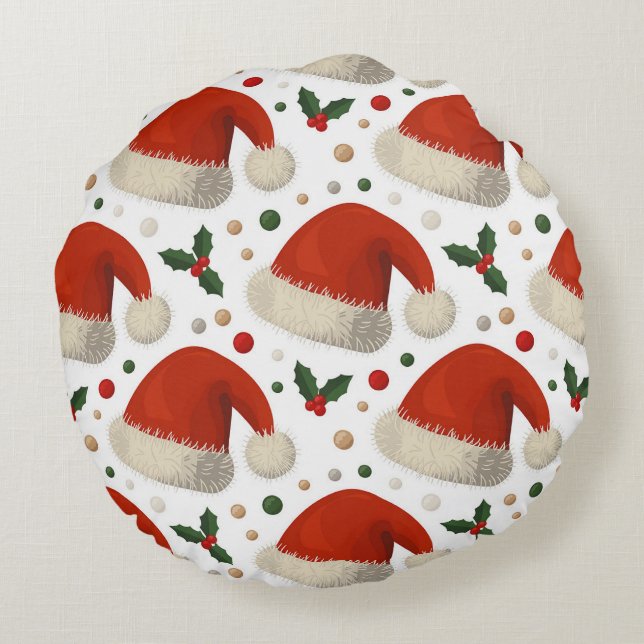 Santa Hats Round Cushion (Back)