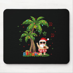 Santa Hawaiian Christmas Palm Tree Lights Xmas  Mouse Mat
