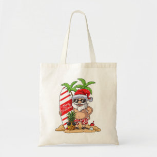Santa Hawaiian Surfing Christmas Summer Surf Hawai Tote Bag