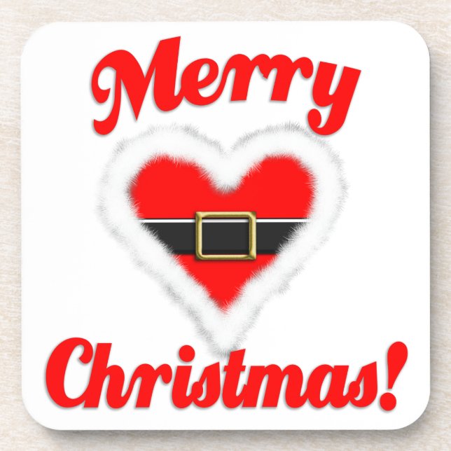 santa heart coaster (Front)