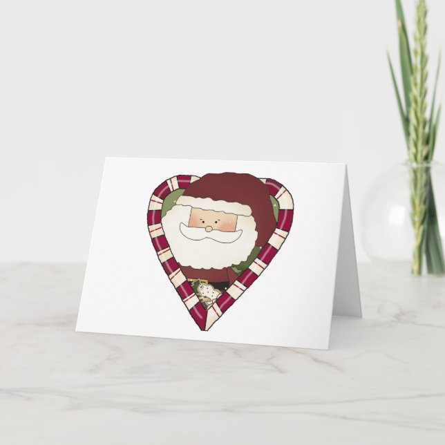 Santa Heart Holiday Tshirts and Gifts Card (Front)
