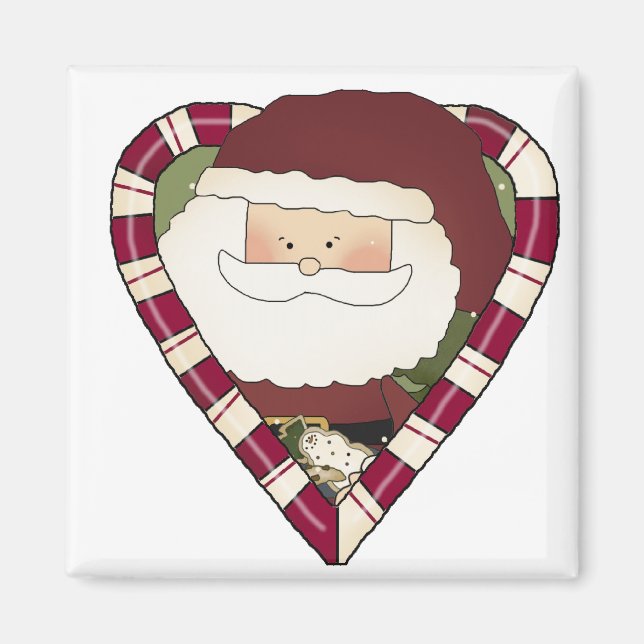 Santa Heart Holiday Tshirts and Gifts Magnet (Front)