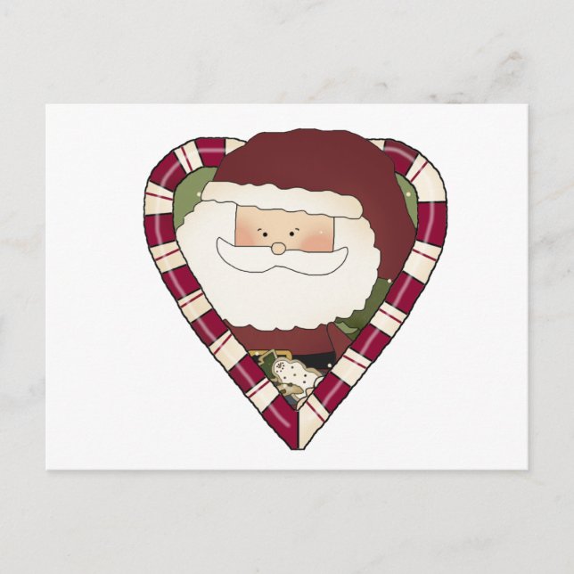 Santa Heart Holiday Tshirts and Gifts Postcard (Front)