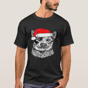 Santa Heeler Australian Cattle Dog Ugly Christmas T-Shirt