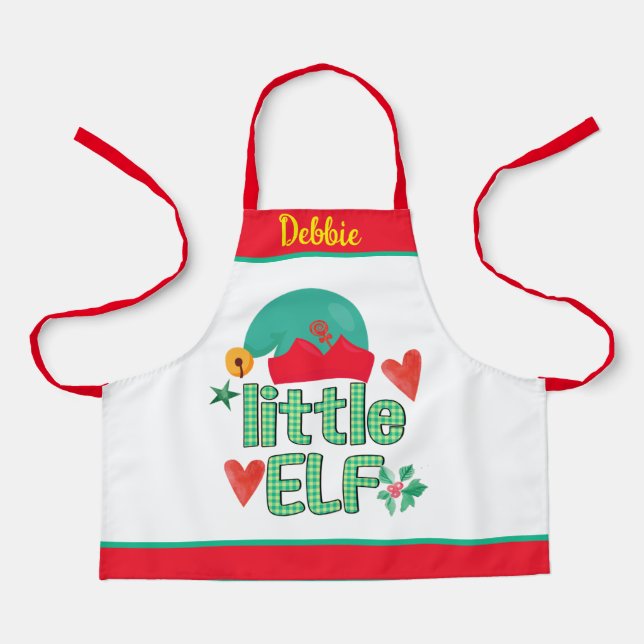 Santa Helper Elf Kid's Christmas Aprons (Front)