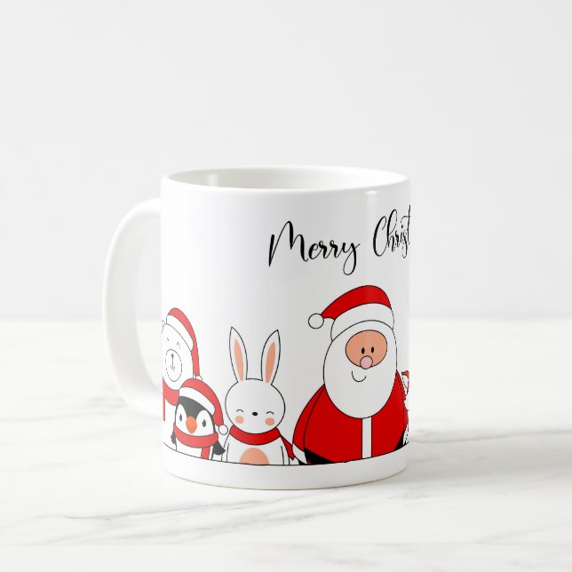 Santa & Helpers Christmas  Mug (Front Left)