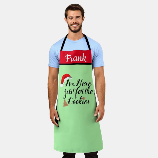 Santa Here Just For Cookies Personalised Custom Ap Apron (Worn)