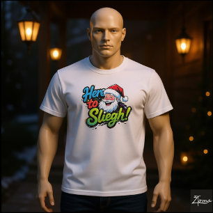 Santa Here To Sleigh Pop Art T-Shirt