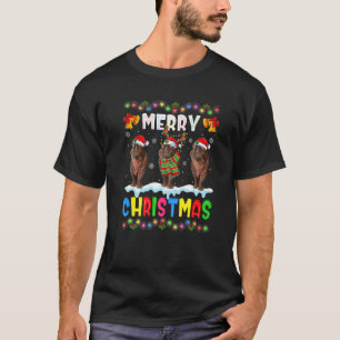 Santa Hippo Animals Merry Christmas Pajama T-Shirt