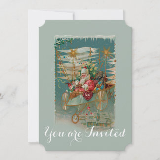 Santa & His Amazing Flying Machine Invitation