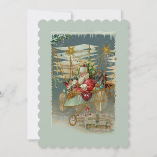 Santa & His Amazing Flying Machine Invitation