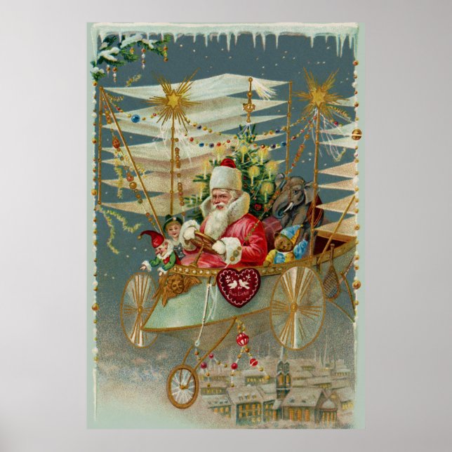 Santa & His Amazing Flying Machine Poster (Front)