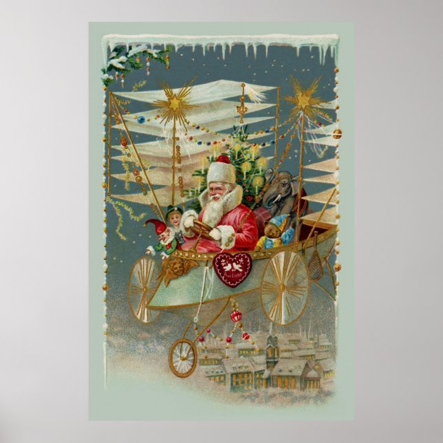 Santa & His Amazing Flying Machine Poster (Front)