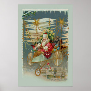 Santa & His Amazing Flying Machine Poster