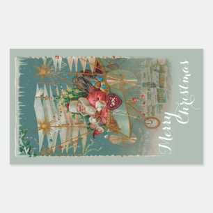 Santa & His Amazing Flying Machine Stickers