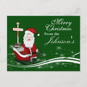 Santa & His Sleigh Christmas Greeting Card