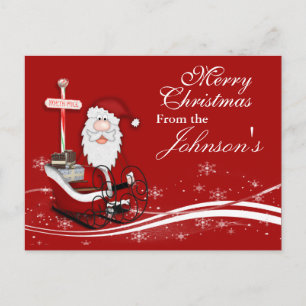 Santa & His Sleigh Christmas Greeting Card