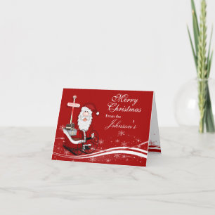 Santa & His Sleigh Christmas Holiday Card