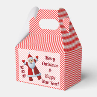 Santa Ho! Ho! Ho! Candy Cane Stripes Customise Favour Box