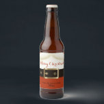 Santa, Ho Ho Ho, Merry Christmas Beer Bottle Label<br><div class="desc">Have a holly jolly Christmas,  this Santa beer label is modern,  trendy and festive for any holiday celebration . Customise your gifts of beer with this modern holiday label.
Coordinating Santa Christmas designs are available within our Traditional Holiday Collection at MetroEvents on Zazzle.</div>