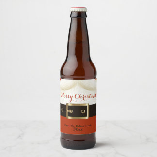 Santa, Ho Ho Ho, Merry Christmas Beer Bottle Label