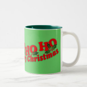 Santa "Ho Ho Ho Merry Christmas" green mug