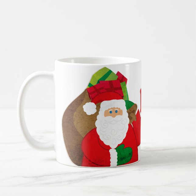 Santa "Ho Ho Ho Merry Christmas" white mug (Left)