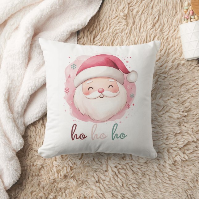 Santa Ho Ho Ho Throw Pillow (Blanket)