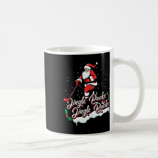 Santa Hockey Player Ice Hockey Xmas Sports Christm Coffee Mug (Right)