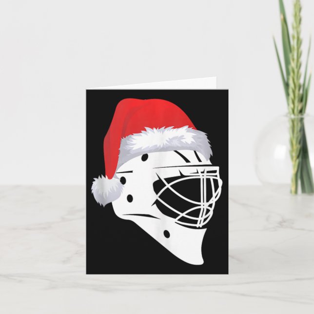 Santa Hockey Player Xmas Sports Merry Christmas Ho Card (Front)