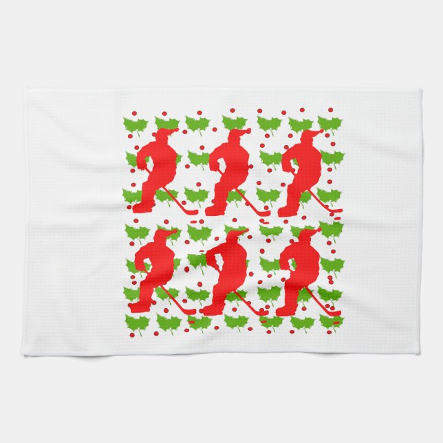 SANTA HOCKEY TEA TOWEL (Horizontal)