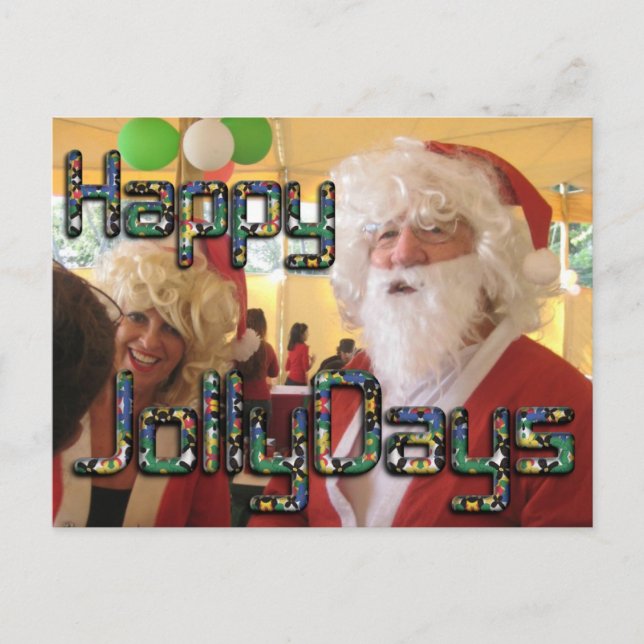 Santa hohoho Happy Jollydays Holiday Postcard (Front)