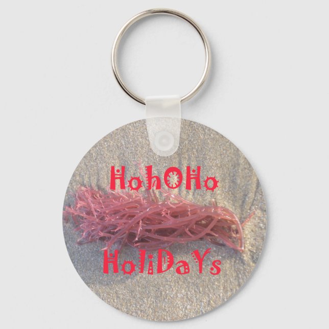Santa HoHoHo Merry Christmas From Beach colors Key Ring (Front)