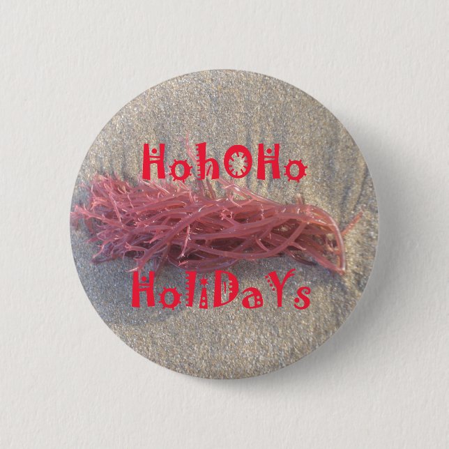 Santa HoHoHo Merry Christmas From Beach colours 6 Cm Round Badge (Front)