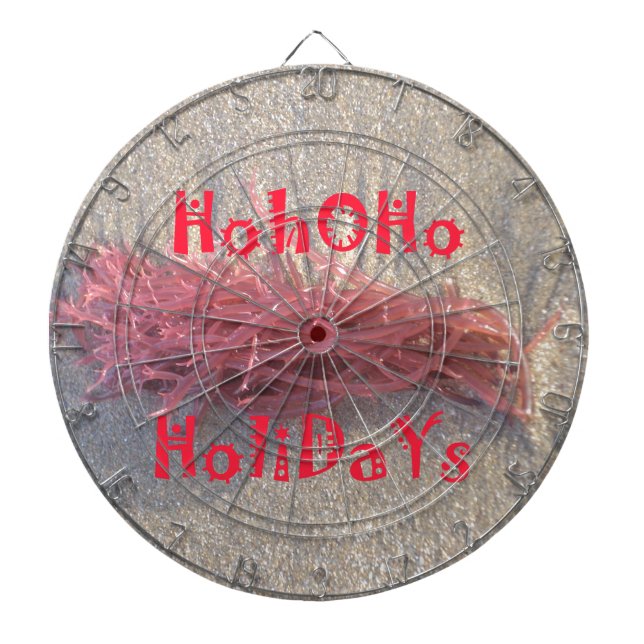 Santa HoHoHo Merry Christmas From Beach colours Dartboard (Front)